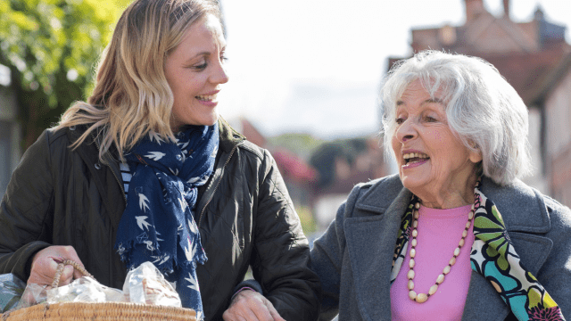 Nurseplus Live-in carer helping elderly woman in Rayleigh